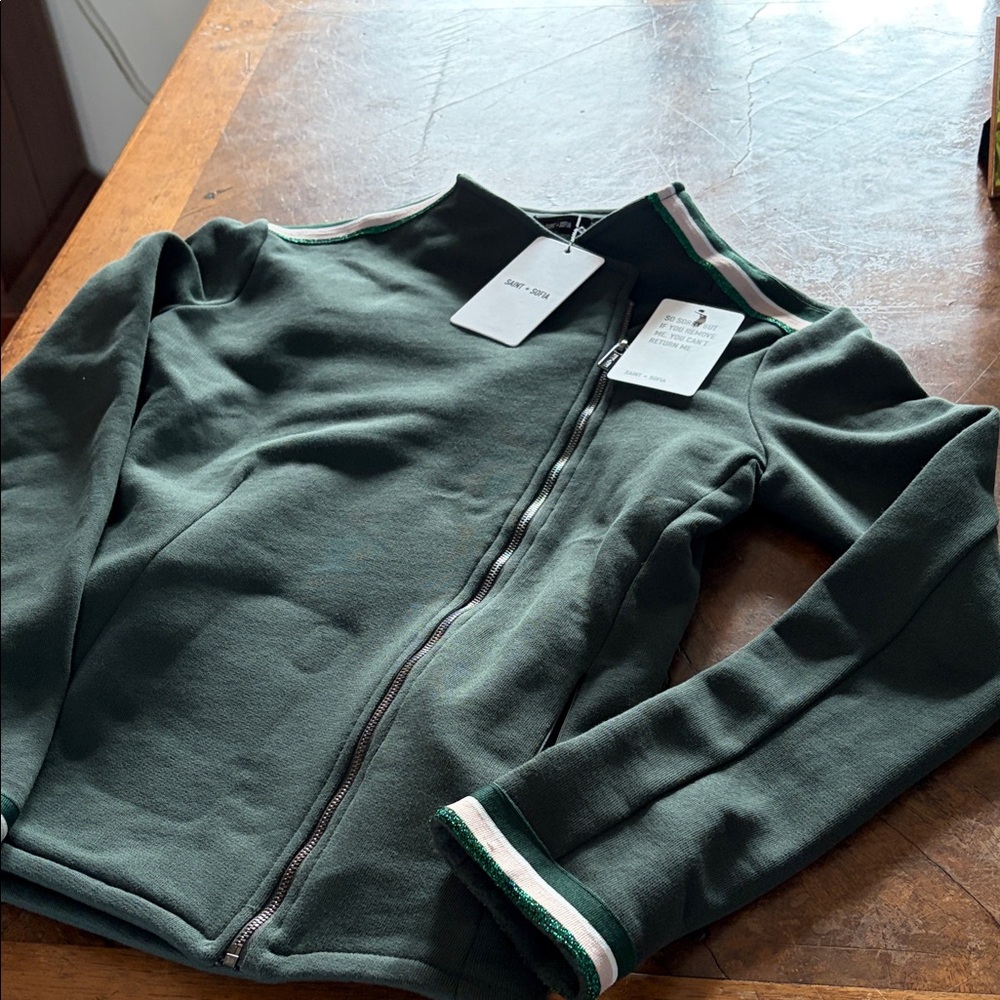 Saint + Sofia Green Women's Jacket NWT - image 2